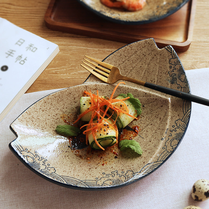 Day Style Creative Ceramic Tray Profiled Cutlery Irregular Flat Pan Dish Dish Home Refreshment Pan Water Fruit Salad Snack Pan-Taobao