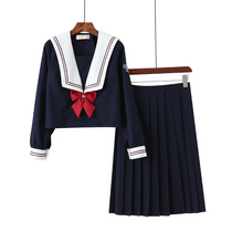 jk uniform skirt genuine cute student Navy Feng Shui hand suit College wind girl soft girl middle suit spring and autumn suit