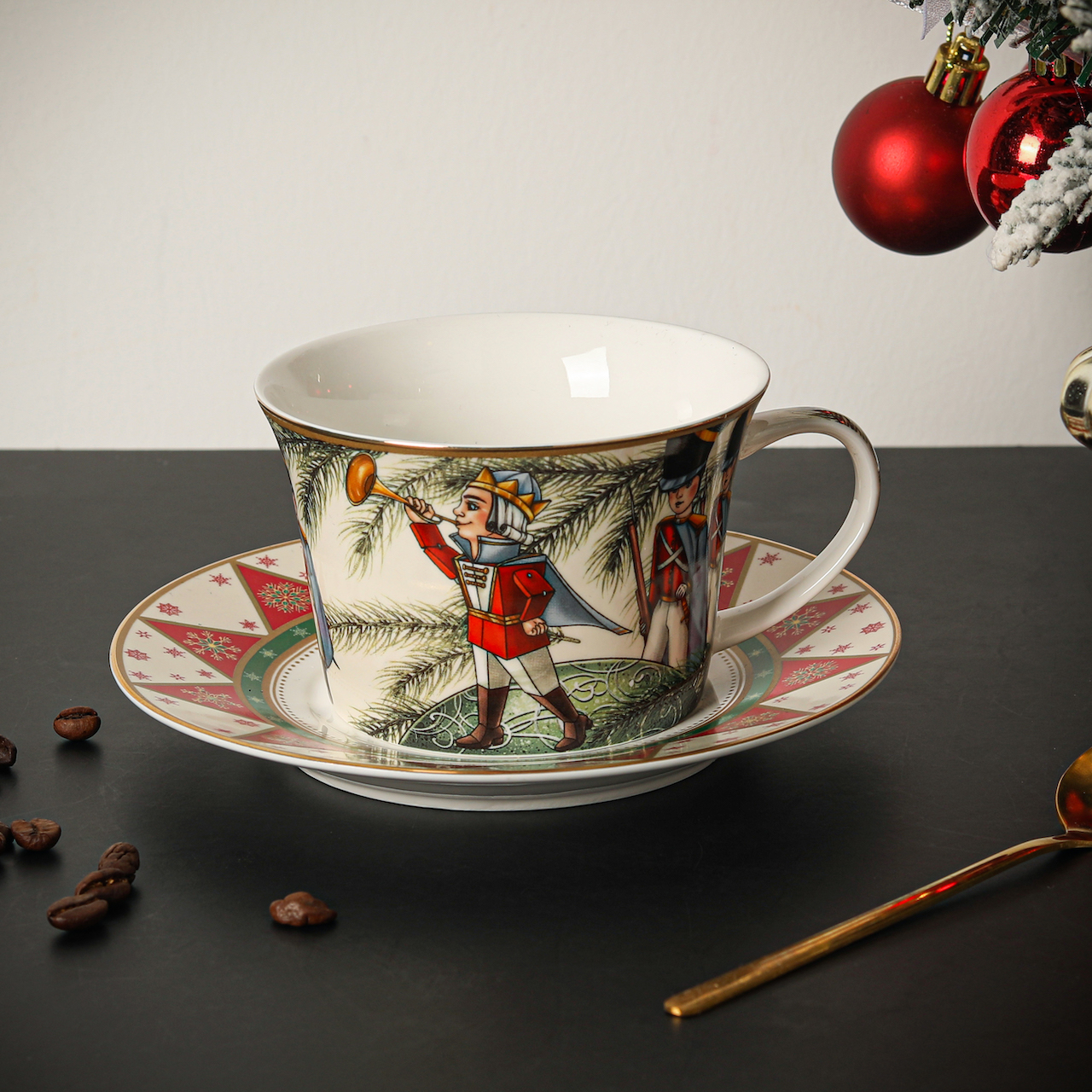 Description Picture 5 of itemCouple Coffee Cup Dish, Prince Princess Coffeecup Set, Bone China Tea Cup Saucer, Tea Cup Set, Coffeeware, Valentine's Day Gift