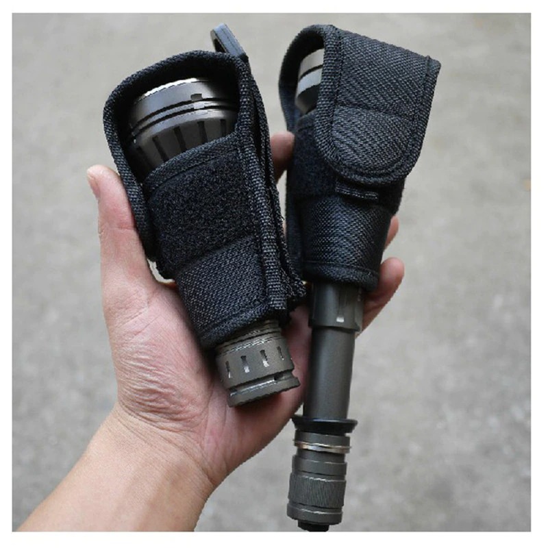 Outdoor Intense Light Flashlight Bag Cover Waist Hanging Bag Portable Super Large Tool Tactical Miscellaneous Bag Luminous Single Cylinder Hernia Cover 