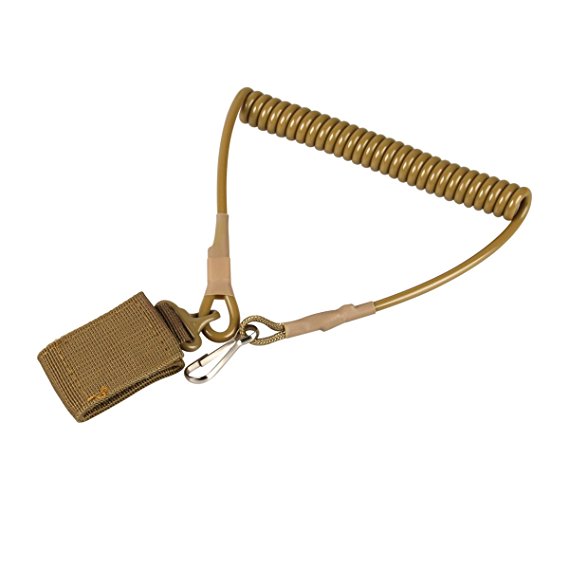 Water-absorbing bullet gun accessories molle system tactical anti-lost rope outdoor military fan spring gun rope elastic key chain lanyard