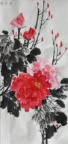 Congress hand-painted boutique peony fine Chinese painting without signature seal rich and safe picture