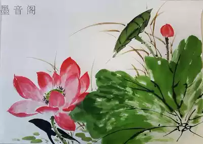 Pure hand-painted traditional Chinese painting flowers and birds boutique ink painting lotus decorative painting literati painting