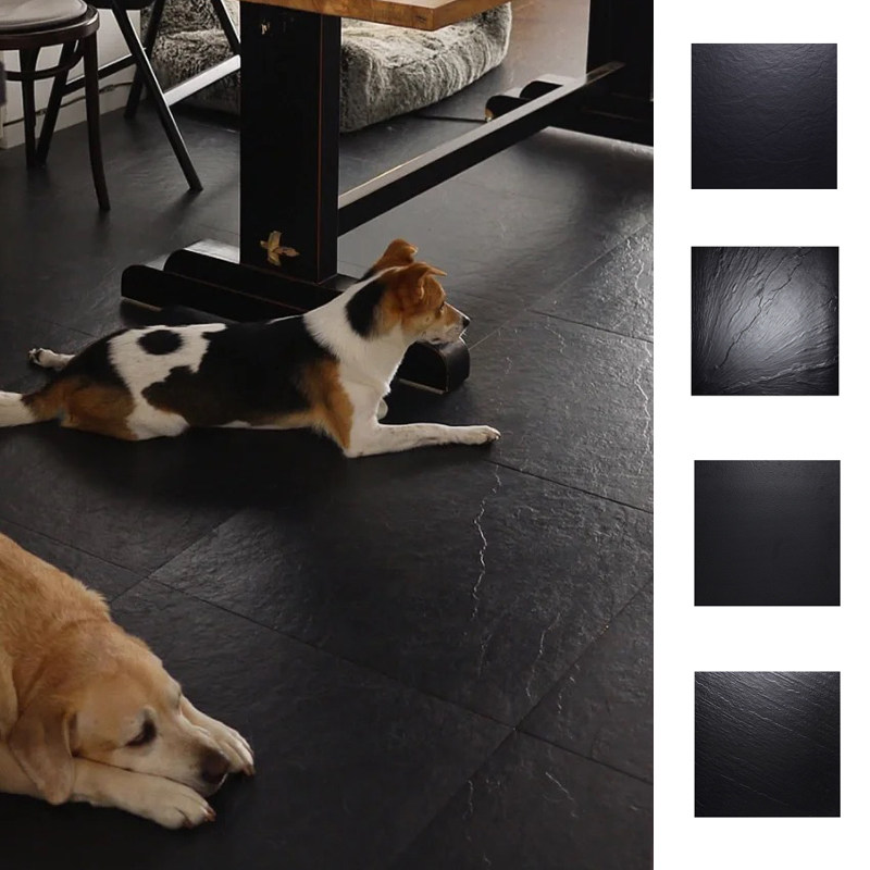 Shanghai Pure Black Through Body Tile Slab Rock Floor Tile Black Ground Brick Kitchen Toilet Wall Brick Fire rock-Taobao