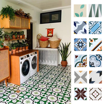 Designers recommend Nordic style green tiles Kitchen bathroom tiles Balcony tiles retro flower pieces 200