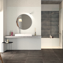 Nordic white mold wave pattern tiles Kitchen wall tiles Bed and breakfast toilet toilet wall tiles Matte glazed tiles