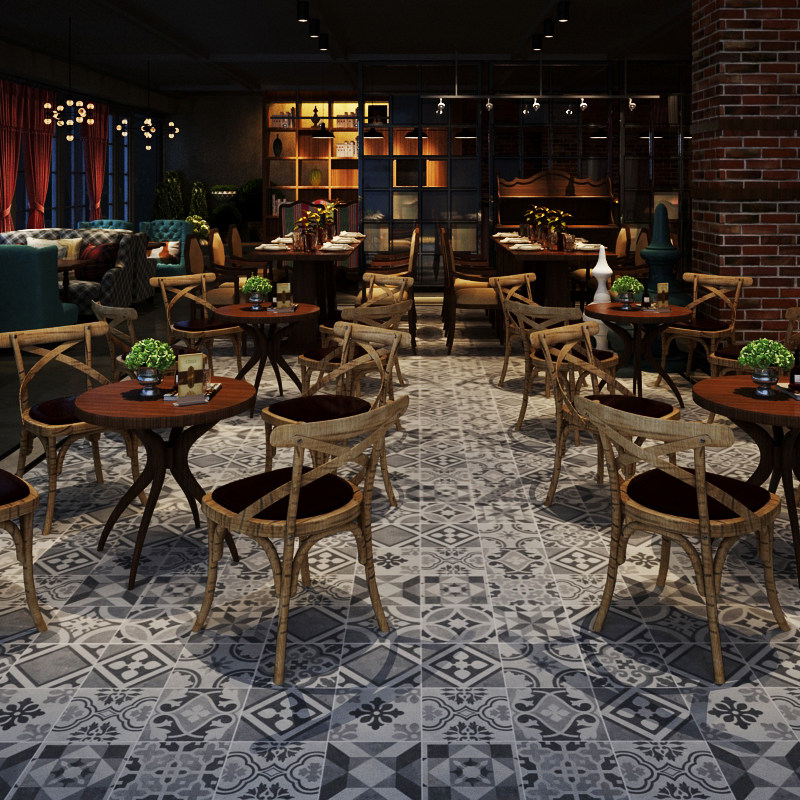 Nordic Retro Flower Brick Dining Hall Cement Brick Flower pieces Minjuku chain All Porcelain Tiles Hotel Wall Brick Balcony Tiles