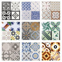 Nordic color geometric tiles Kitchen and bathroom wall tiles black and white parquet tiles Cement tiles Balcony four-grid art tiles