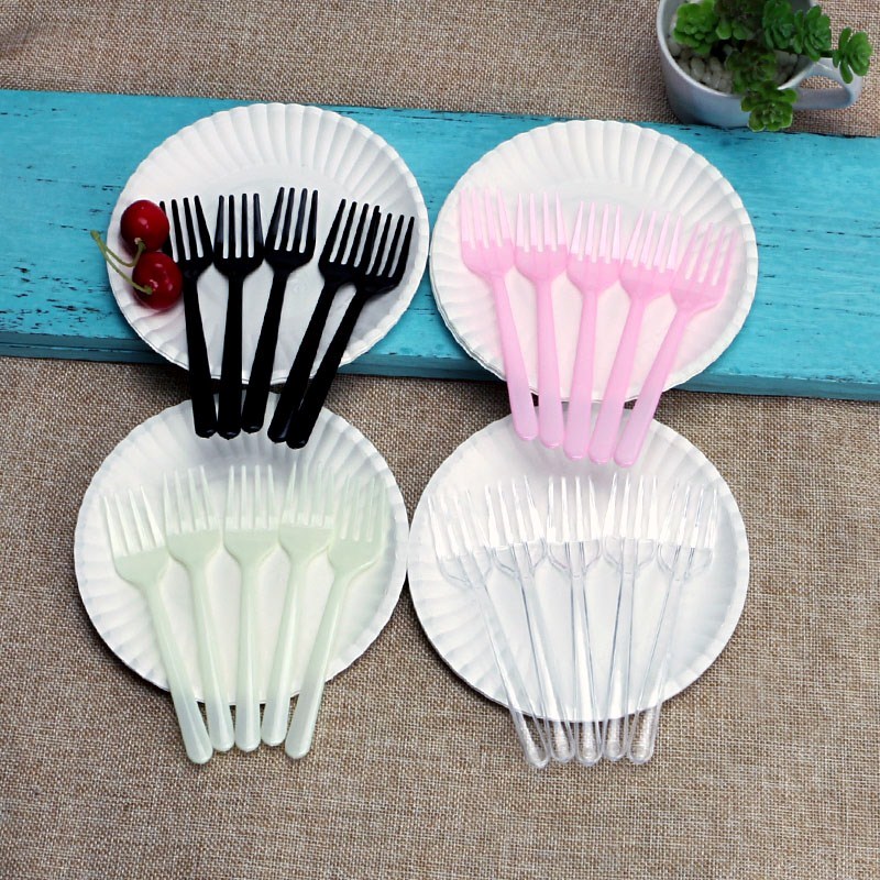 Birthday cake Knife and fork Disposable knife and fork plate set Knife and fork 5 servings 10 servings plate set