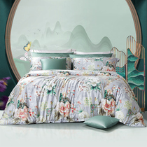 Fuanna Home Textile antibacterial 100 long suede cotton pure cotton linen 4 pieces of all-cotton quilt cover bedding