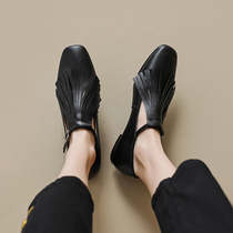 Super soft ~ British wind shoes female stream su buckle Mary shoes with skirt wear shoes