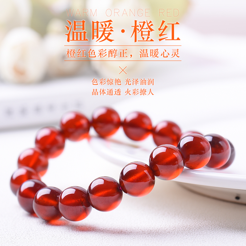 God ring red crystal orange red garnet bracelet bracelet jewelry gift