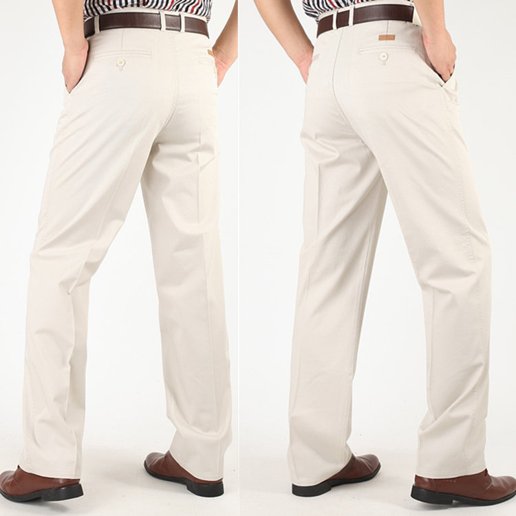 Mùa xuân và mùa hè Quần dài trung niên và cotton thường xuyên Quần dài nam mỏng Quần dài eo cao squat lỏng Quần dài XL áo nam đẹp