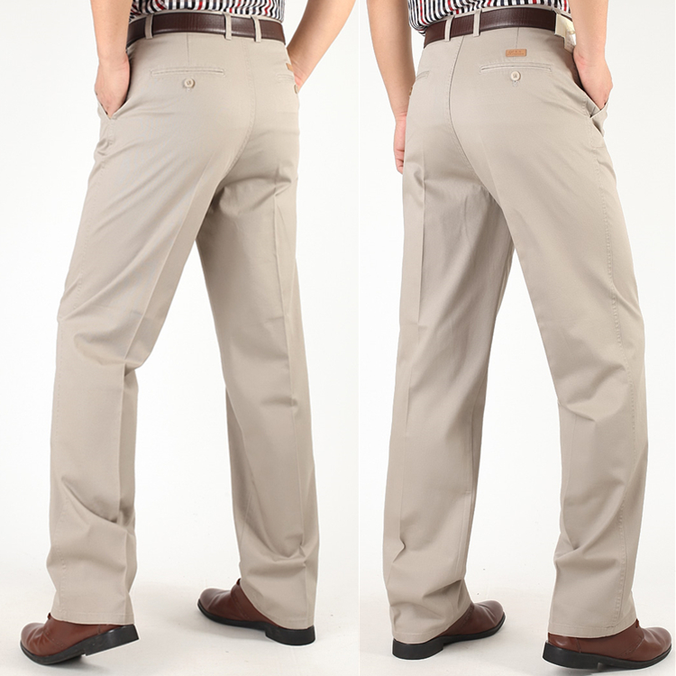 Mùa xuân và mùa hè Quần dài trung niên và cotton thường xuyên Quần dài nam mỏng Quần dài eo cao squat lỏng Quần dài XL áo nam đẹp