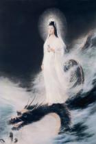 The portrait of the Dragon Guanyin Dragon leader Guanyin portrait riding the Dragon Guanyin South China Sea Guanyin show the sacred portrait portrait multi-size production