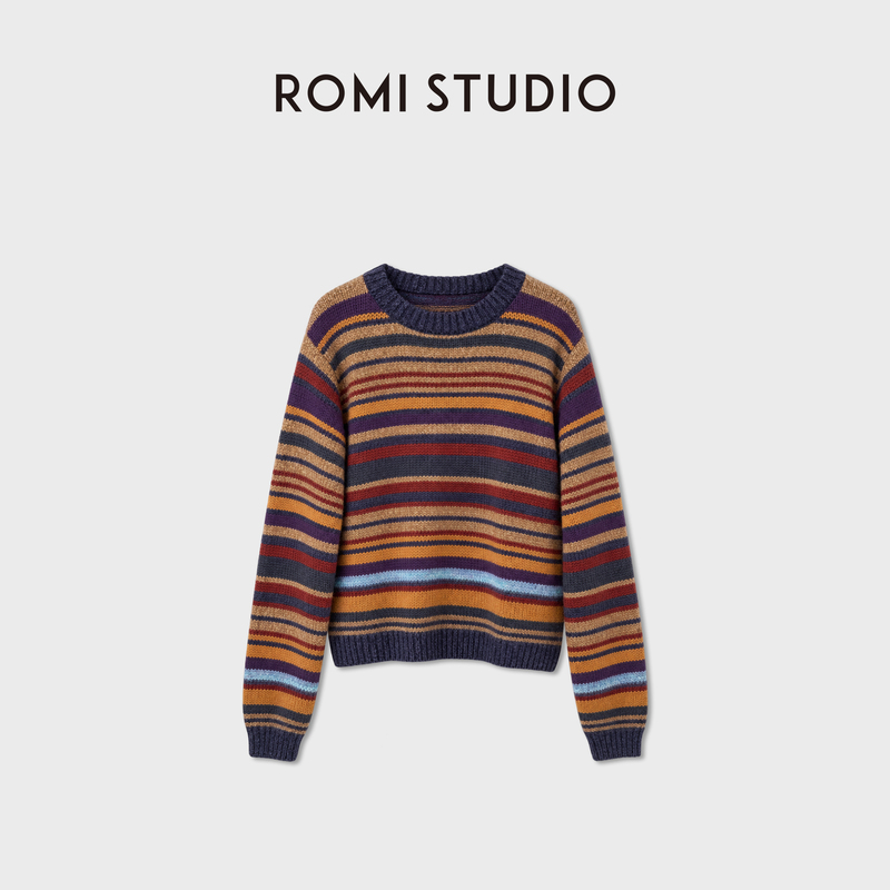 Romi Studio Sheep Wool Blended Custom Colored Yarn 3g Thick-Knit Sweater Rwdwst6041 Romi Studio Sheep Wool Blended Custom Colored Yarn 3g Thick-Knit Sweater Rwdwst6041