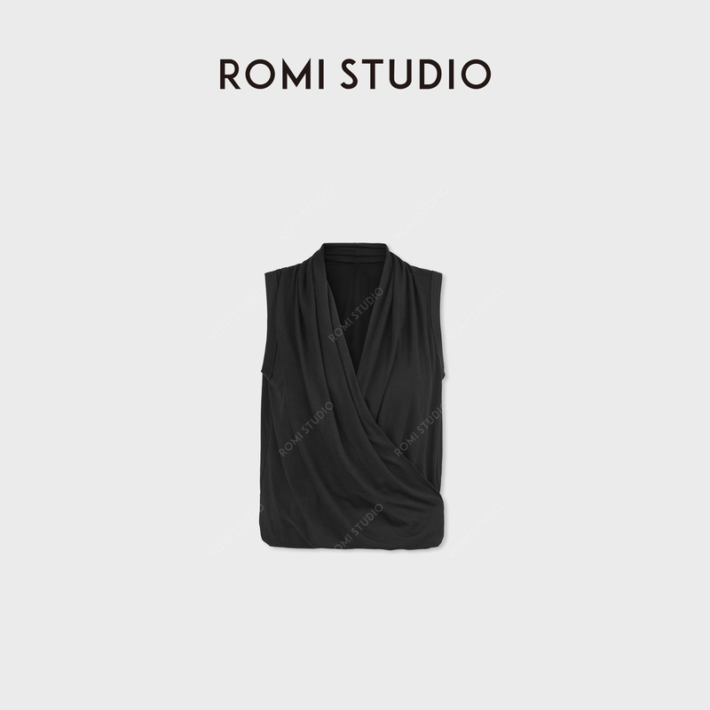 Romi Studio Doudou Vest Bamboo Fiber Comfortable Feel V-Neck Sleeveless Vest Base Layer Rwdsst3362