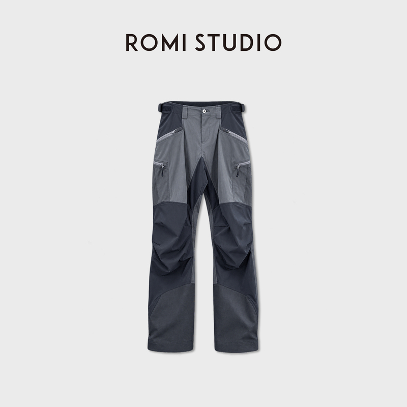 Romi Studio Mountain-Friendly Micro-Elastic Wear-Resistant Soft Shell Color-Blocked Long Pants Rwdaxd5442 Romi Studio Mountain-Friendly Micro-Elastic Wear-Resistant Soft Shell Color-Blocked Long Pants Rwdaxd5442