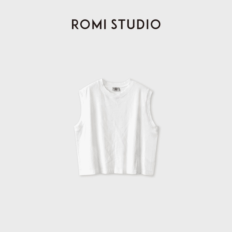 Romi Studio Summer Versatile Linen-Cotton Blend Soft and Skin-Friendly Sleeveless Vest Rwdrse4449