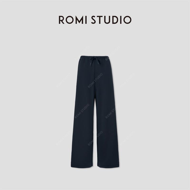 Romi Studio "Basic Casual" High-Weight Elastic Narrow Waistband Drawstring Casual Sweatpants Rw24Ax80462 Romi Studio "Basic Casual" High-Weight Elastic Narrow Waistband Drawstring Casual Sweatpants Rw24Ax80462