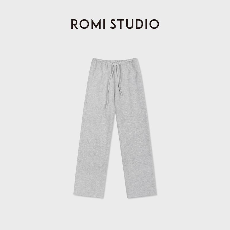 Romi Studio “Cloud-Like Pants” Skin-Friendly Drapey Cool-Feeling Elastic Waist Drawstring Long Pants Rwdsx82407