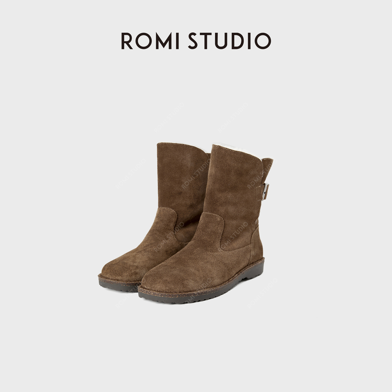 Romi Studio Warm Wrapped Cow Suede + Wool Light and Comfortable Warm and Wear-Resistant Snow Boots Rwcwp34551 Romi Studio Warm Wrapped Cow Suede + Wool Light and Comfortable Warm and Wear-Resistant Snow Boots Rwcwp34551