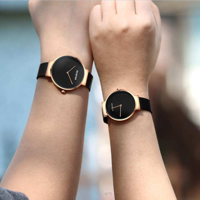 Anan engraved trendy popular couple watches a pair of fashion simple brand-name watches women's mesh belt watches men's fashion