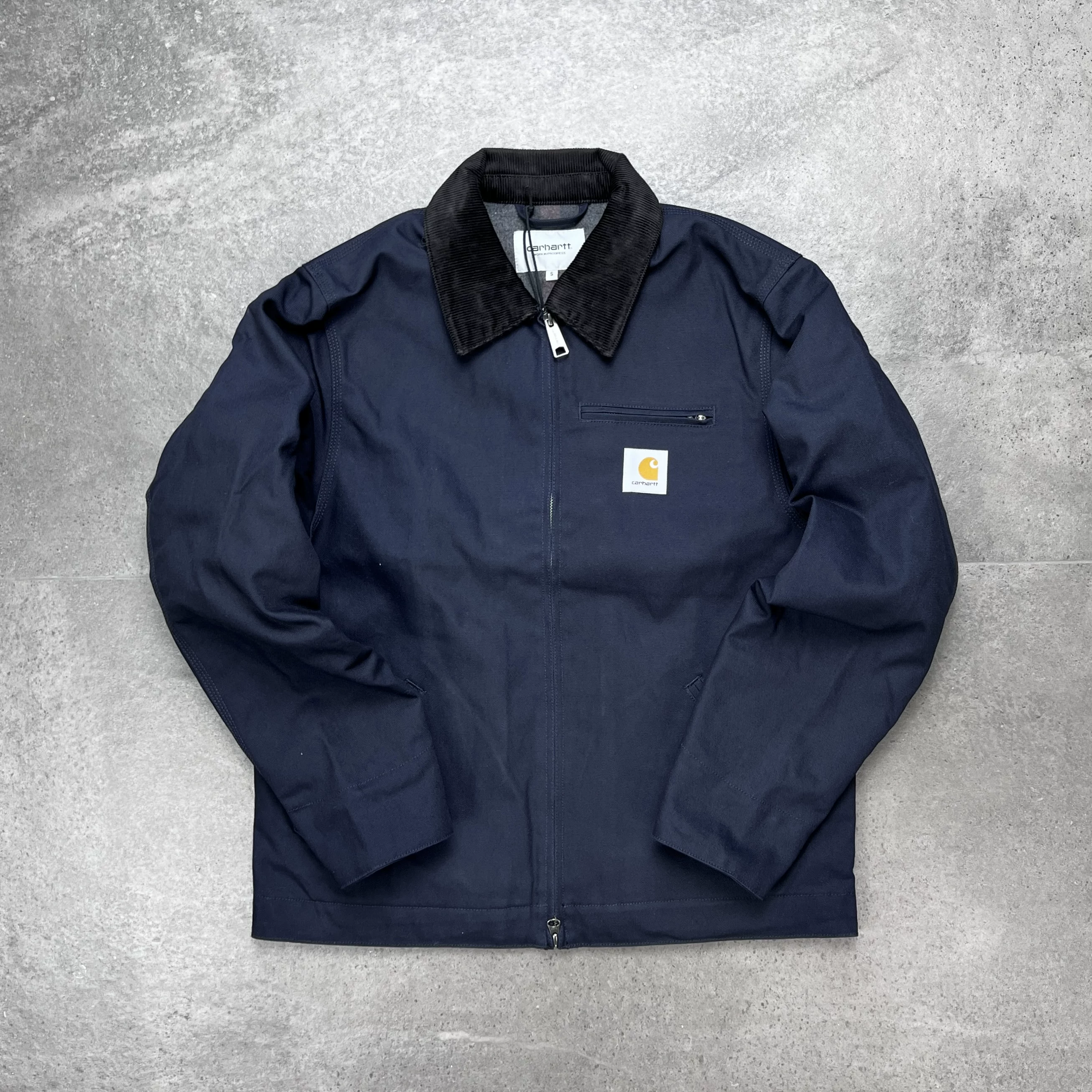 Джекет Carhartt Detroit с эффектом состаренной ткани, синяя камуфляжно-песочная стирка, стильная куртка на все сезоны для мужчин и женщин