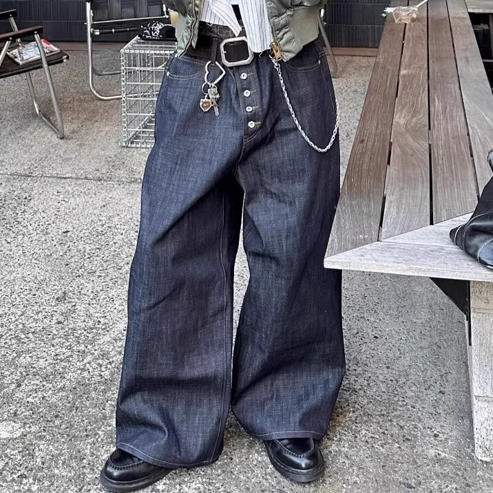 High-End No Faith Studios Japan Limited Edition Red Edge Denim Original Cowhide Curved Knife Straight Jeans