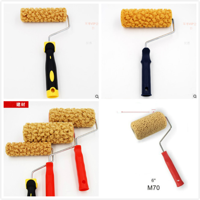 Three-color pearlescent paint art seaweed cotton roller brush imitation seaweed cotton roller pattern wallpaper paint texture tool