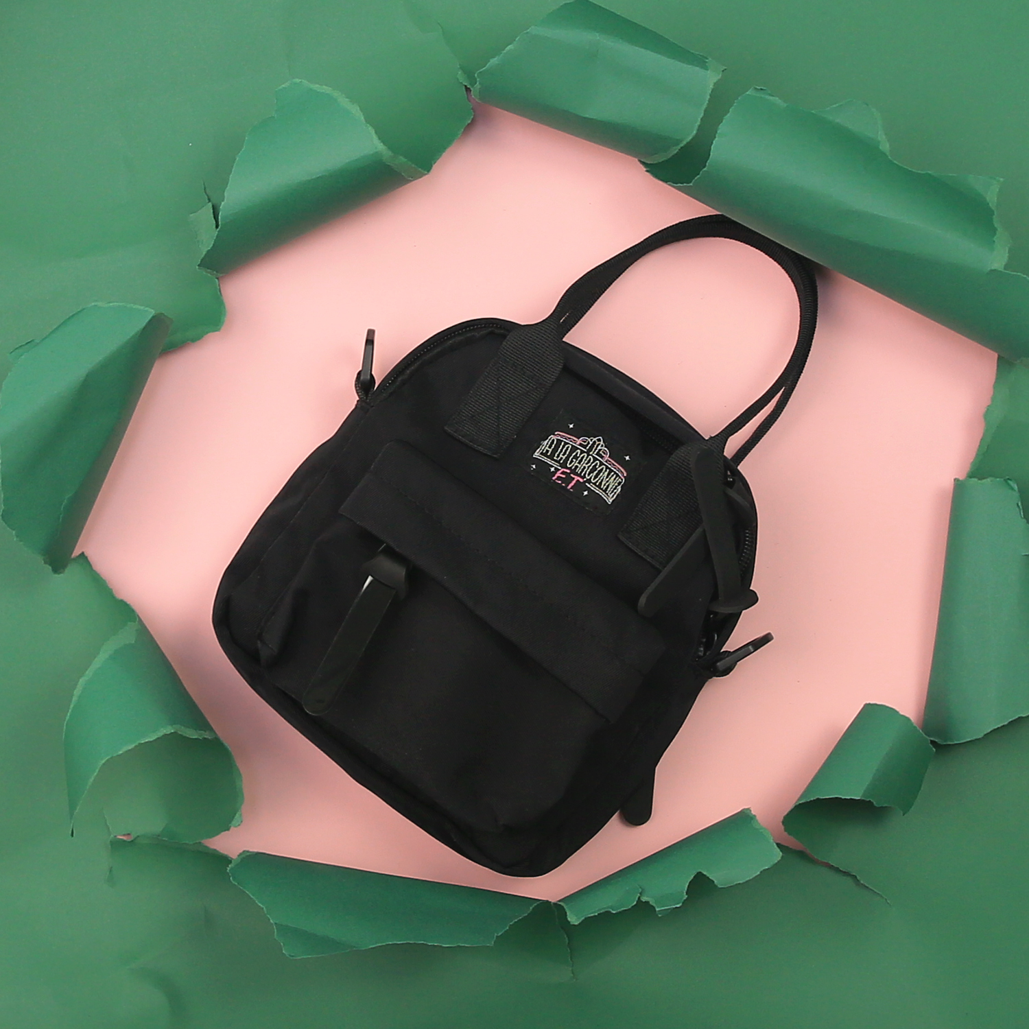 Messenger bag men's and women's SHARK black letter embroidered multi-back small satchel Joker small bag handbag