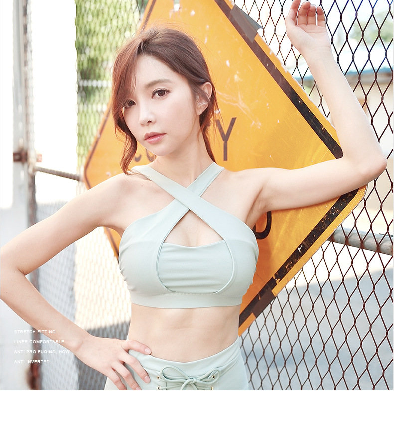 Mùa thu mới cường độ cao chạy bộ đồ lót thể thao chống sốc tập hợp các khuôn mẫu làm đẹp trở lại yoga tập thể dục áo ngực - Đồ lót thể thao áo khoác tập gym nữ