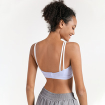 One-piece fixed chest pad sports underwear thin shoulder strap sexy beauty back yoga vest running training fitness bra