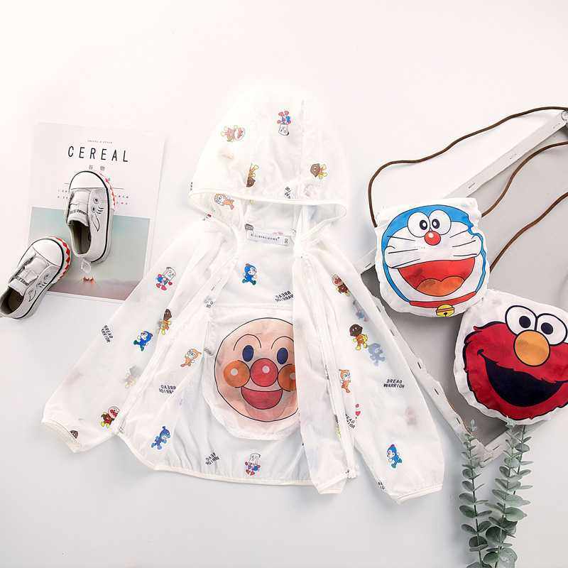 Cartoon Anpanman full print pattern Children's parent-child clothing can be stored sunscreen coat sweater zipper shirt