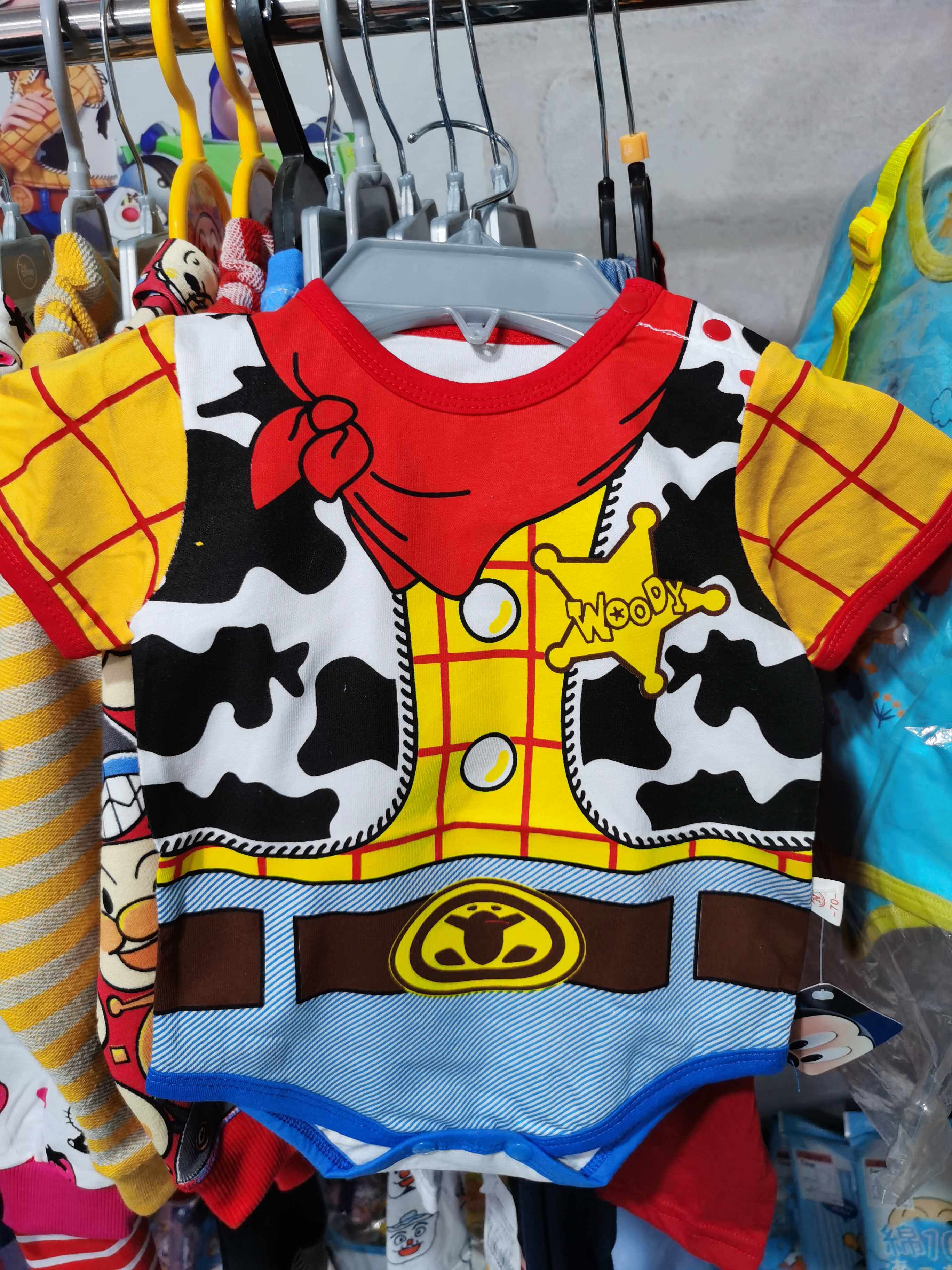 Summer new cartoon toy story woody modeling pure cotton children and infants clothing climbing clothing one-piece