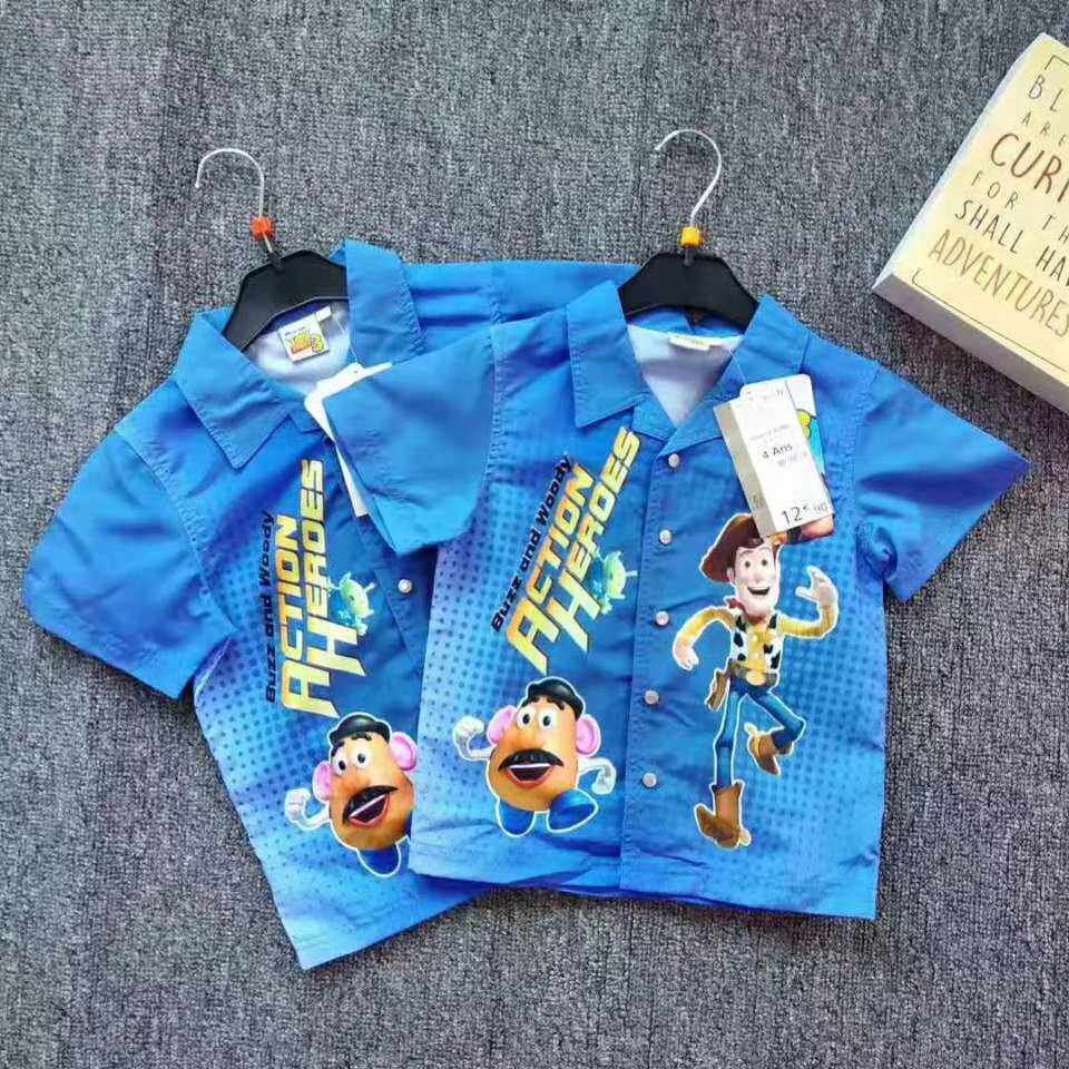 Summer Toy Story children's short-sleeved shirt shirt children's clothing quick-drying fabric short-sleeved shirt boy tops