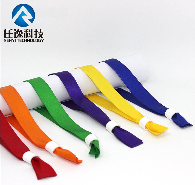 Disposable satin ribbon silk with pure colour grouping bracelet with wrist concert music festival Annual Conference Pumping Conference Bracelet