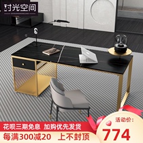 Light luxury rock board desk Modern simple office desk Minimalist Nordic style study Laptop desk Household