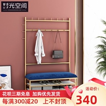 Floor-to-ceiling coat rack Shoe stool One-piece bedroom multi-function shoe rack Simple modern household clothes storage hanger