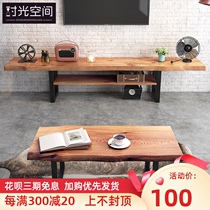 Nordic custom solid wood TV cabinet Modern simple coffee table combination Small apartment bedroom floor cabinet Simple living room side cabinet