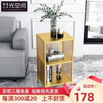 Modern shelf Floor-to-ceiling Nordic Wrought iron grid bedside table Living room study storage finishing rack Multi-layer storage rack