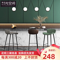 Bar bar chair High stool Modern simple household front desk high bar chair Light luxury milk tea shop bar stool back chair