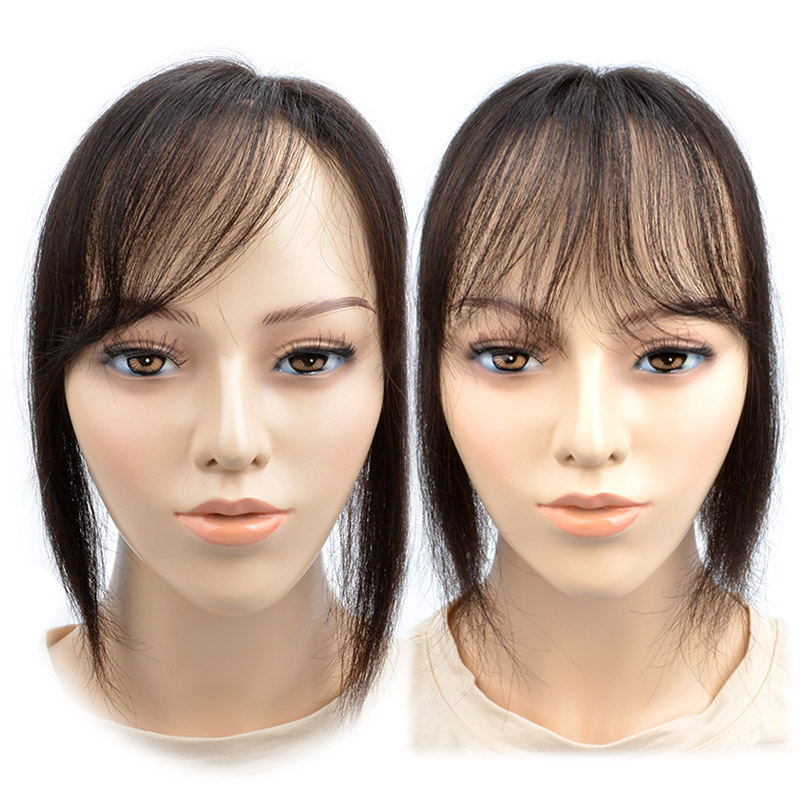 Top replacement hair piece real hair block wig piece replacement hair block traceless hair block invisible Qi bangs light and breathable straight hair
