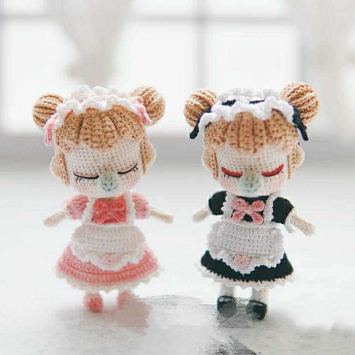 Handmade DIY Crochet Doll 418 Little Maid Chinese Electronic Graphic Tutorial Cute Doll Small Doll Popular Recommendation
