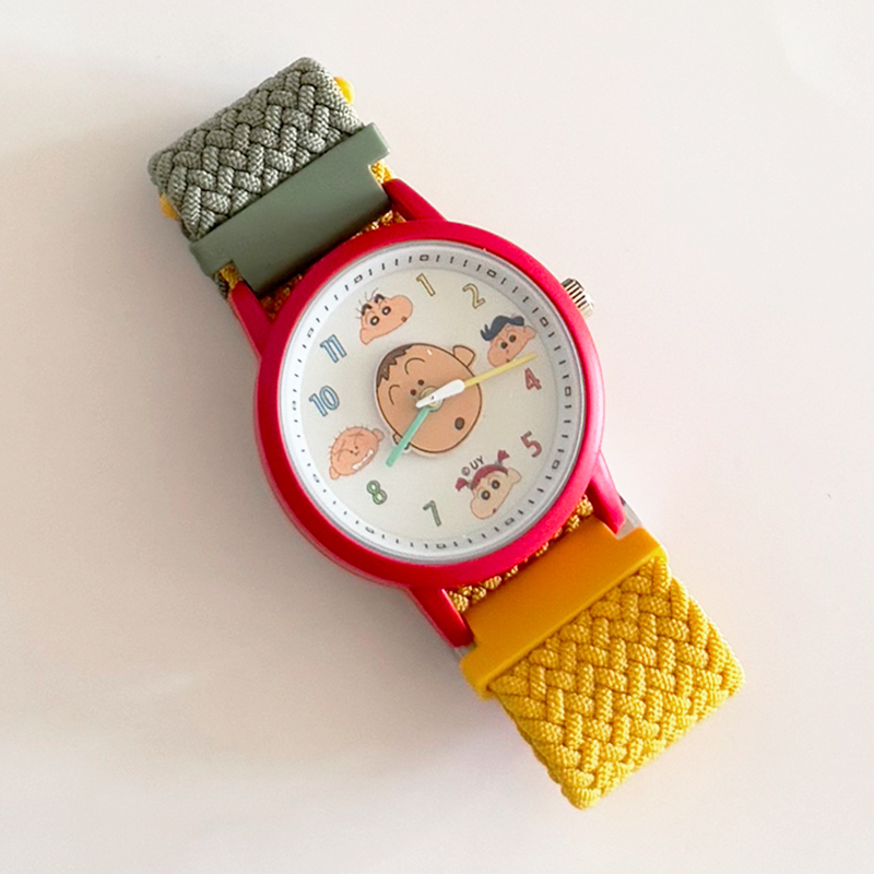Suitable for Sanfu's Second Series of Anime Shin-Chan Cartoon Spring-Themed Character Watch with 18mm Nylon, Metal, and Silicone Straps
