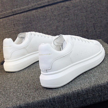 Leather white shoes female couples Korean version of Joker sports shoes Net red thick soles casual shoes trend board shoes student shoes