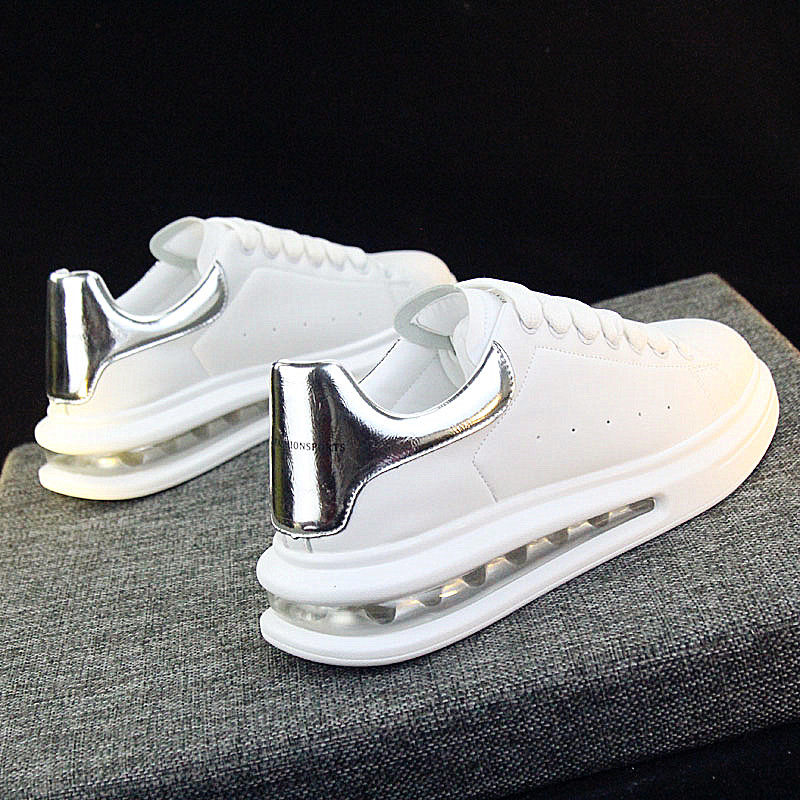 Air cushion shoes female heightening comfort 100 hitch Han version sneakers net red little white shoes female couple with thick bottom white board shoes