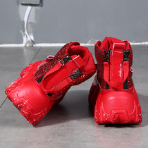 2022 springtime starry female shoes Trendy Nets Red Old Daddy Shoes Women Thick bottom heightening large wave Bright Leather Sports Tide Shoes