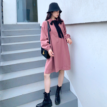 Pregnant women can wear spring dress spring and autumn small fragrance small spring shade in spring tummy cordux skirt