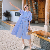 Pregnant women summer dress dress in 2022 summer new style loose shade in the long shirt dress